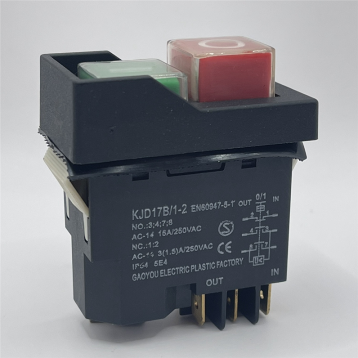 KJD17%206%20Pins%20Electromagnetic%20Start%20Push%20Button%20Switches%2018A%20IP55%20Waterproof%20Equipment%20Safety%20Switch%20Durable%20Easy%20Install%20-%20Image%203