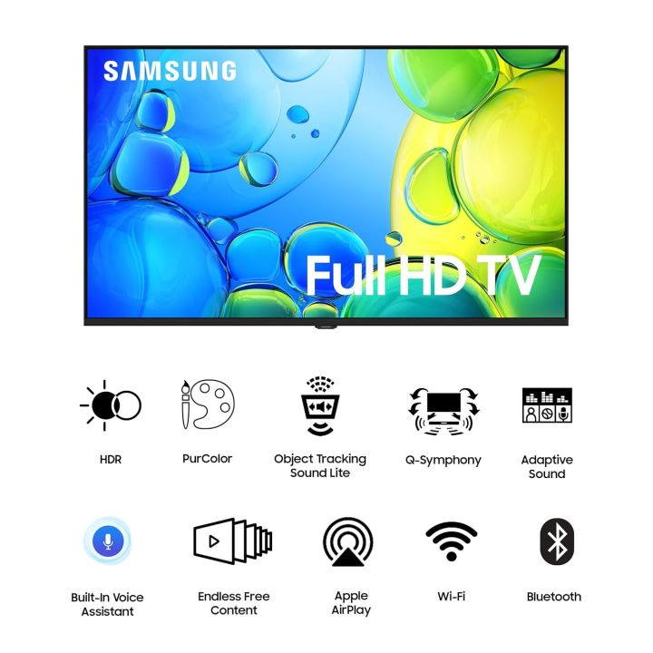 Samsung%2043%20Inch%20Full%20HD%20Smart%20TV%20UA43F5500FUXXL%20%7C%20HDR%2010+%20%7C%20Tizen%20OS%20Smart%20TV%20%7C%20WiFi%20&%20Bluetooth%20%7C%202%20HDMI%201%20USB%20%7C%20Slim%20Bezel%20Design%20%7C%20Voice%20Control%20%7C%2020W%20Sound%20%7C%20Screen%20Mirroring%20%7C%203%20Years%20Warranty%20-%20Image%202