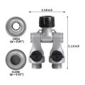 Aluminum Alloy Hose Valve & Y-Connector - Full , Metal Hose Attachments for Gardening. 