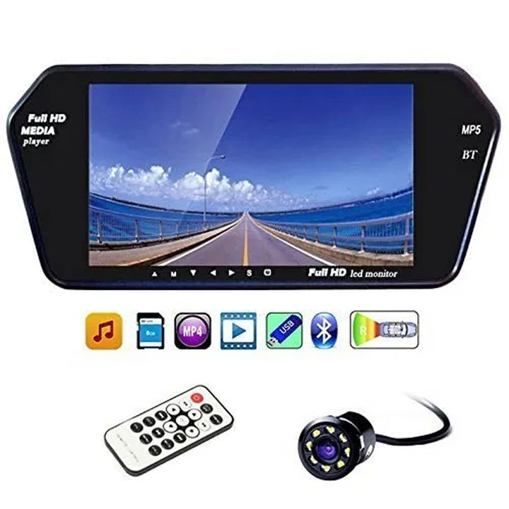 7 Inch Rear View Camera Screen 7 Inch MP5 Rear View Led Monitor Touch Screen With 8 LED Reverse ...