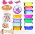Crystal Clay Soft Slime Transparent Magic Mud Non Toxic Pack Of 12 Assorted Colors. 