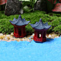 2PCS Mini Desk Decoration Torii Gate Japanese Garden Miniature Shrine Ornaments Micro Stone Gazebo Shelf Japan Natuo. 