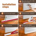 Silicone Self Adhesive Door Bottom Sealing Strip Guard for Home| Door Protector for Home from Dust, Insects, Waterproof, Soundproof Door Seal| Door Air Blocker 1 Meter| White. 