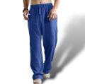 Mens Cotton Linen Drawstring Pants Elastic Waist Casual Jogger. 