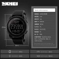 SKMEI 1257 Sport Countdown Alarm LED Chronograph Digital Wristwatch For Men - Black | Fashion Sports Watch For Men. 