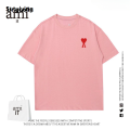 Linguolin Sutuiying AMI IT short sleeved t-shirt men's and women's pure cotton summer High Quality American fashion brand oversized loose couple's T-shirt base. 