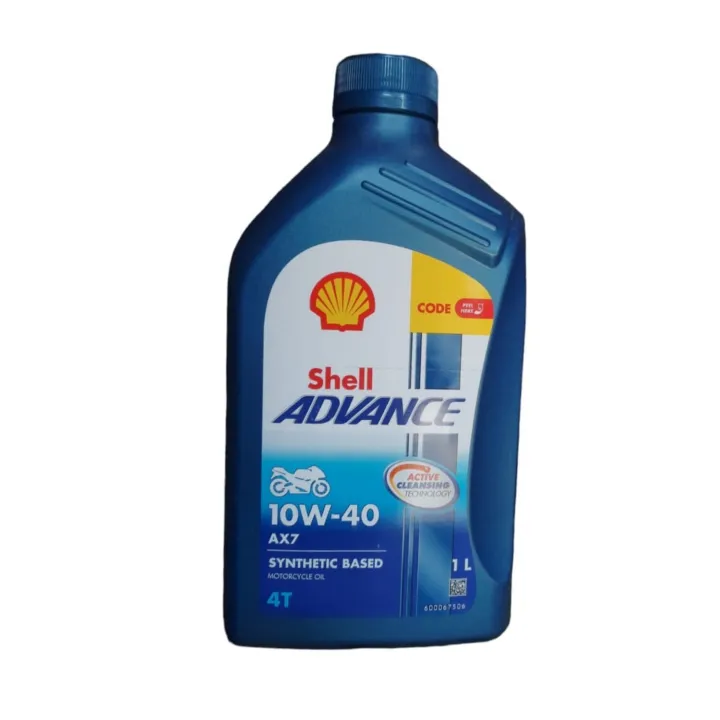 Shell Advance Ax7 10W-40 Semi Synthetic Motorcycle Engine Oil 1 Liter ...