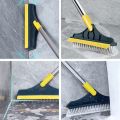 2 in 1 Floor Cleaning Scrub Brush & Wiper With Long Rotatable 120° Handle | Multifunction Floor Scrubber Wiper With Long Handle. 
