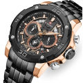NAVIFORCE NF9175 Stainless Steel Chronograph Watch For Men - Multi Colors | Fashion Stainless Steel Watch For Men. 