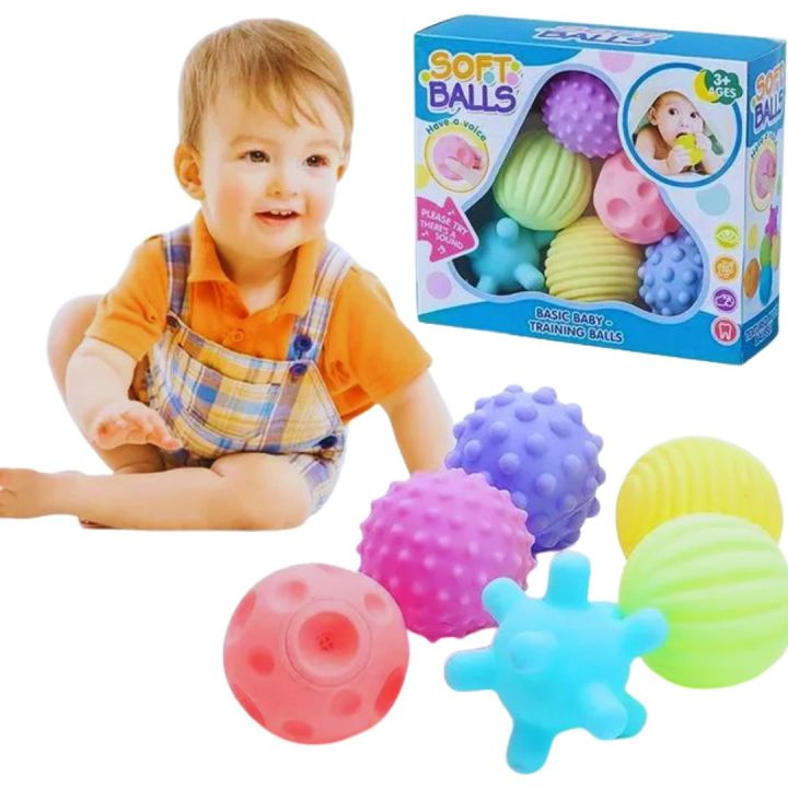 “Lil’ Sensei Baby Ball Set – 6 Soft Squeeze Balls for Early Sensory and ...