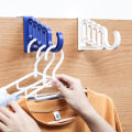 Multi-Function Home Accessories Foldable Clothes Hanger Drying Rack 5 Hole Suit Bathroom Door Plastic Organizer Storage Rack　GENGLI. 