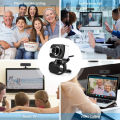 Upgraded 360° Rotatable HD Desktop Web Camera Portable Laptop Webcam for Net Class Online Learning Netmeeting Webcam with Mic. 