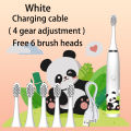 Sonic Electric Toothbrush Cartoon Kids With Cleaning brush Ultrasonic IPX7 Waterproof Rechargeable Timer Brush for Children's. 