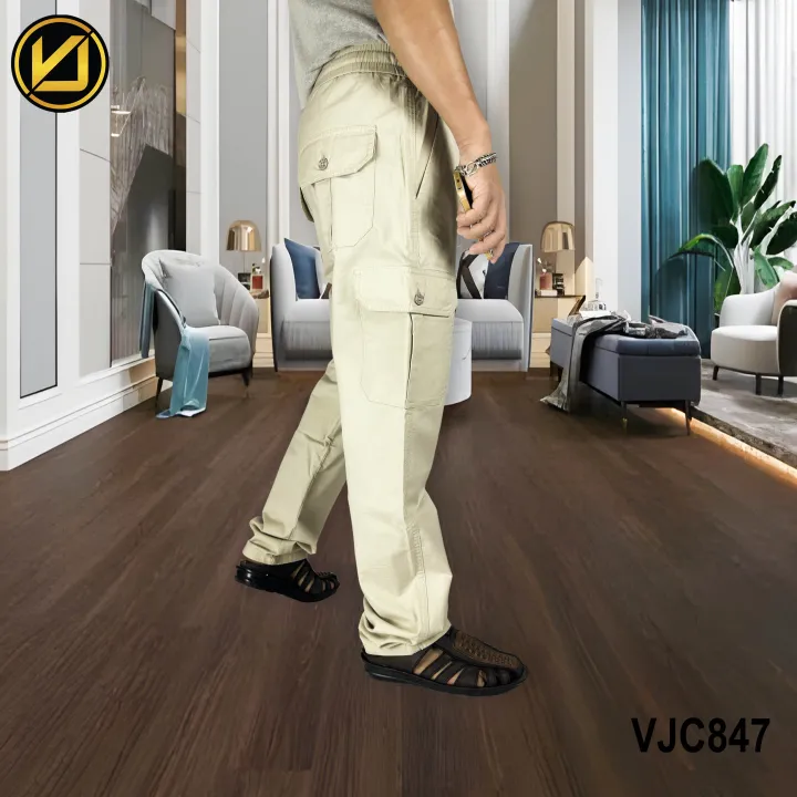 VIRJEANS%20(VJC847)%20Cargo%20Box%20Trouser%20For%20Men-%20Light%20Cream%20-%20Image%202