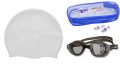 3 In 1 Swimming Cap, Goggles and Ear Plug, (Colour may Vary). 