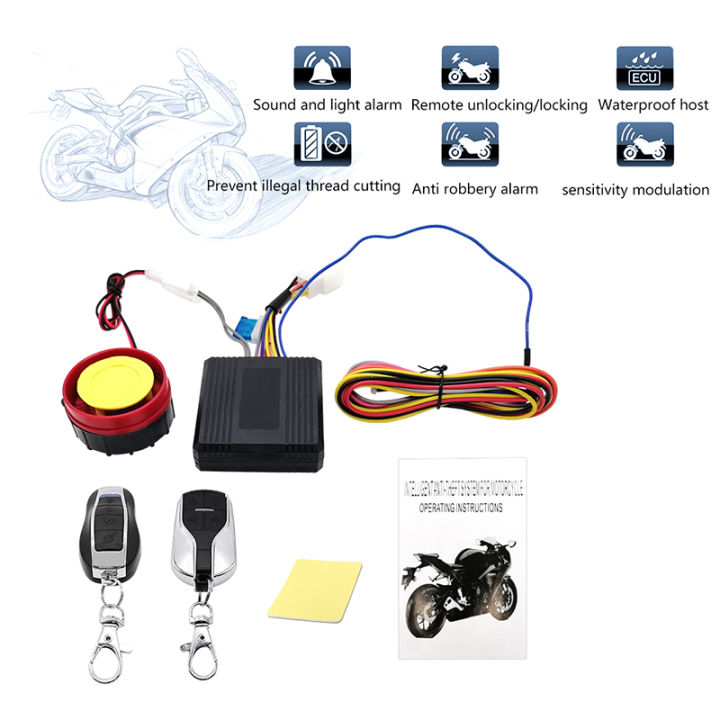 Motorcycle Keyless Remote Motorcycle Anti-Theft Alarm System Wireless Remote Engine Starter Stop ...