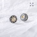 【Exclusive Offer】Sun Moon Star Earrings Tassel Men's Retro All-match Accessories Personalized Niche Design 2024 New High-end Jewelry. 