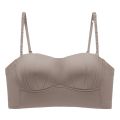 Strapless underwear women's bandeau wrap big show small anti-light and traceless underwire summer thin bra. 