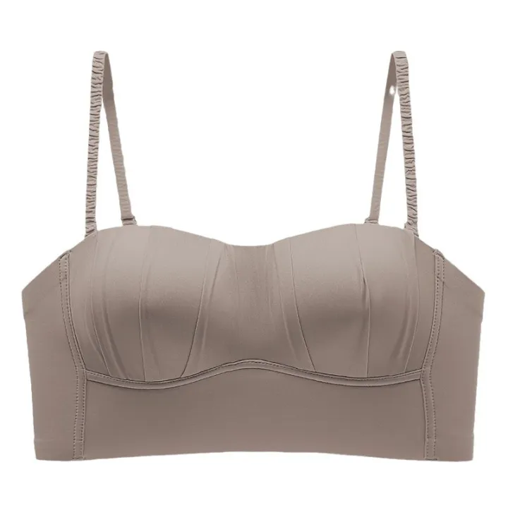 Strapless%20underwear%20women's%20bandeau%20wrap%20big%20show%20small%20anti-light%20and%20traceless%20underwire%20summer%20thin%20bra%20-%20Image%205