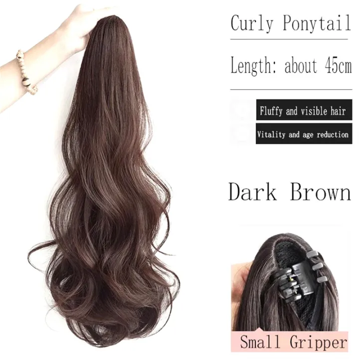 Dark%20Brown%20Wig%20Female%20Ponytail%20Grab%20Clip%20Ponytail%20Clip%20Wig%20Wavy%20Wig%20Style%20Hip-%20High%20Ponytail%20Natural%20Forcing%20Fake%20Ponytail%20Female%20Braid%20-%20Image%202
