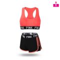 Support Shaping Bra With Remove-Able Pads Fitness Workout Tops Sports Bras With Shorts  For Women. 