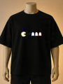 Retro Pac-Man Graphic Beige T-Shirt -Cream, Maroon, Black. 