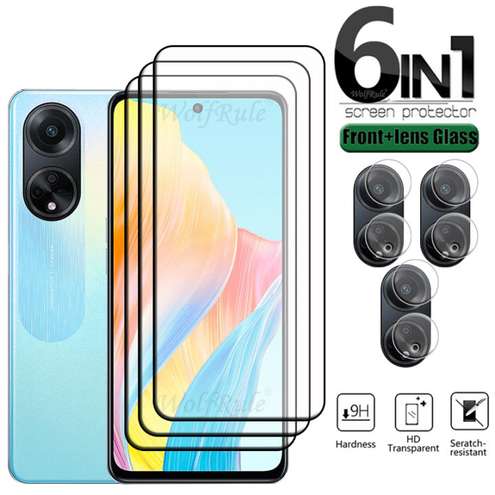6-in-1 For OPPO A98 5G Glass OPPO A98 5G Tempered Glass 9H HD Full Cover Protective Screen Protector OPPO A98 A 98 5G Lens Glass