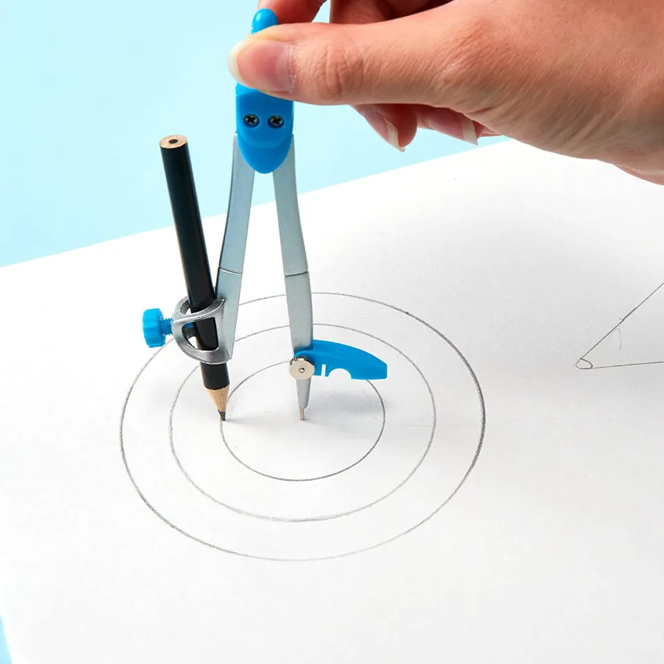 8 Pcs Math Geometry Set, Geometry Compass Sets School Drawing Compass And Protractor Set For Students' Mathematics Teaching And Learning Drawing Geometric Figures Kids Stationery Gifts Pink - View #8