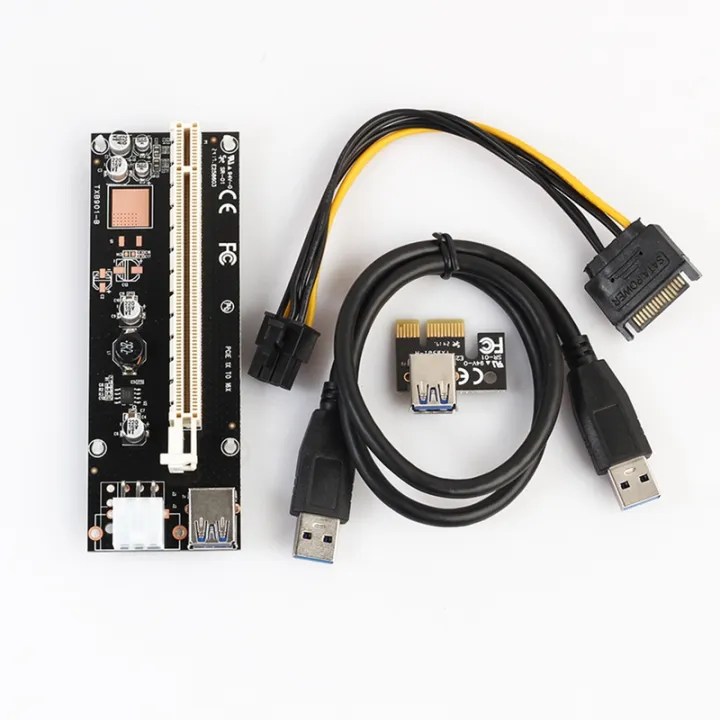 USB%203.0%20Mini%20PCI-E%20to%20PCIe%20PCI%20Express%201X%20to%2016X%20Extender%20Riser%20Raiser%20Card%20Adapter%20SATA%206Pin%20Power%20Cable%20for%20BTC%20Mining%20-%20Image%203