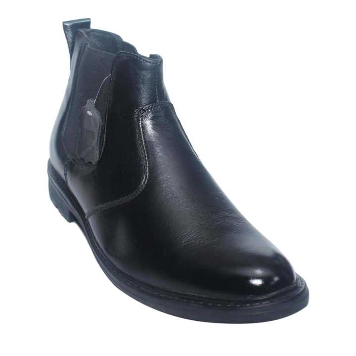 Black Leather Boot Without Laceup Shoes For Men Daraz .np