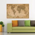 Kraft Paper National Geographic World Map Wall Poster Sticker Decal - Decorative Wall Art. 