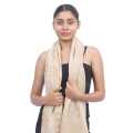 Women's Cream Color Woolen Shawl Knit Soft Warm Elegant Fashionable Neck Warmer in Classic Solid Colors. 