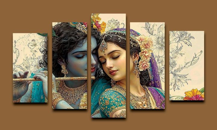 Radha%20Krishna%205-Piece%20Canvas%20Wall%20Art%20%E2%80%93%20%205%20pcs%20-%20Image%203