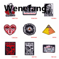 Wenefang 1PCS Horror Skull Embroiderd Patches Punk Horror Movie Embroidey Hot Selling Patch Iron On Patches For Clothing Jackets DIY Sewing Patch. 