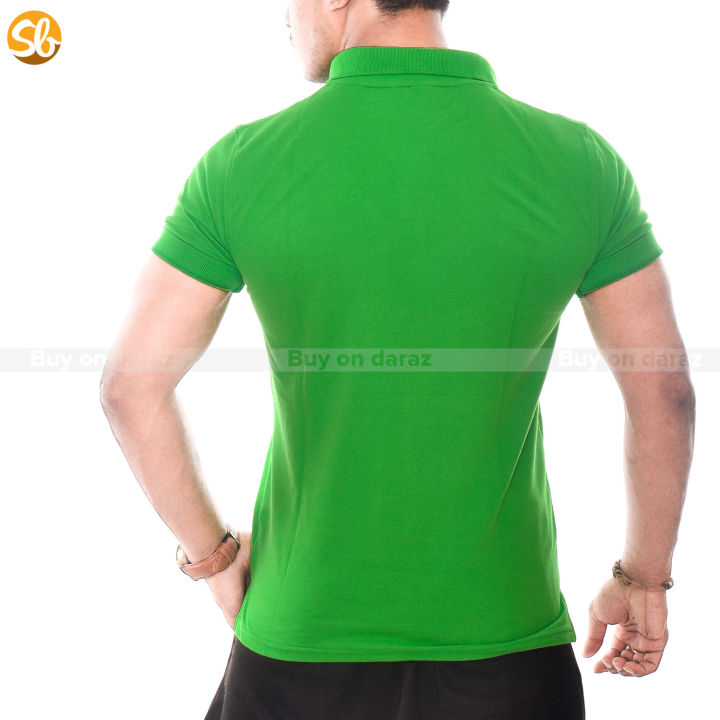 Green%20Solid%20Polo%20Neck%20T-Shirt%20For%20Men%20-%20Image%204