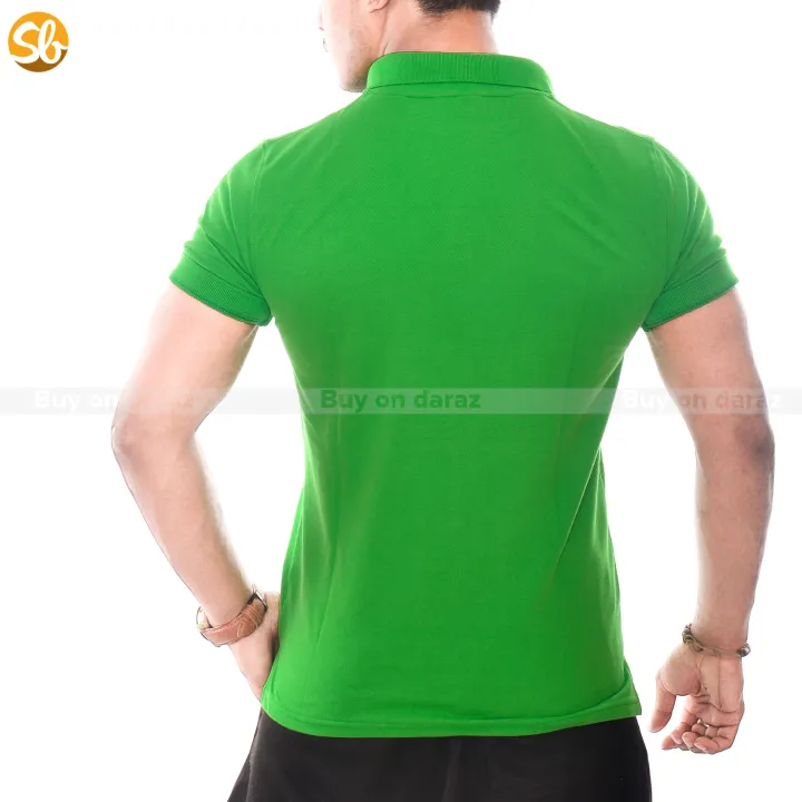 Green%20Solid%20Polo%20Neck%20T-Shirt%20For%20Men%20-%20Image%204
