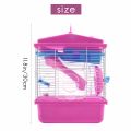 Pet Cage Hamster Cottage with Transparent Skylight Double Layer House for Hamster Golden Hamster Pet Pink. 