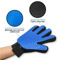Efficient Pet Hair Remover Mitt Enhanced 5 Finger Design Gentle Brush Gloves For Dog And Cat With Long And Short Fur-blue Color-silicone. 