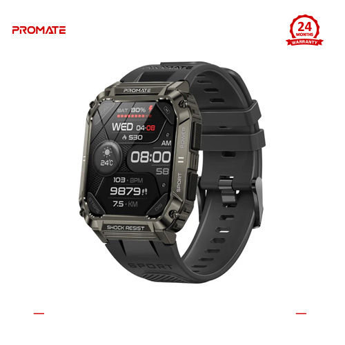 Promate Xwatch-S19 Rugged Smart Watch for Men, 1.95" Smartwatch with Bluetooth Calling, IP 67 Water Resistant, AI Voice Assistance, 100+Modes & Faces, 10+ Days Long Battery, Xwatch App