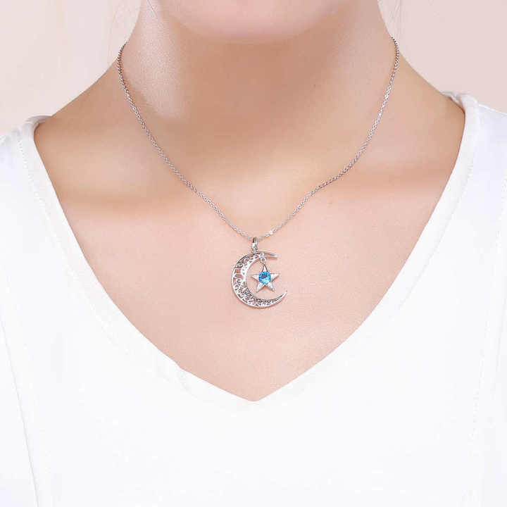 Aurora Premium Galaxy Moon Necklace  For women
