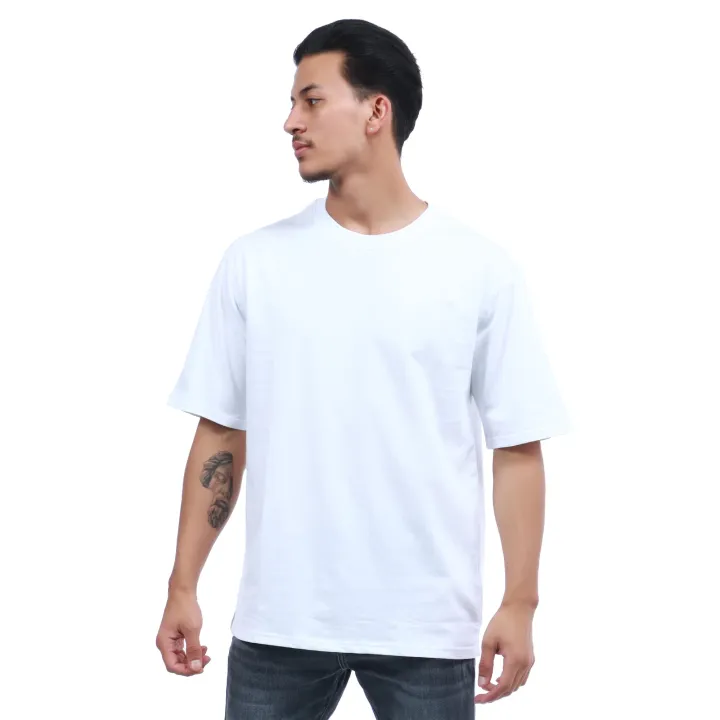 White%20Color%20Cotton%20Round%20Neck%20Half%20Sleeve%20Plain%20T-Shirt%20For%20Men%20-%20Image%204