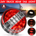 Rear Tail Light Round Hamburger LED For Lamp Lorry Truck Car Van Trailer 24V Red & White. 