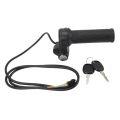 Durable Waterproof Electric Bike Throttle Grip with 2 Keys Twist Handlebar Full Twist Throttle 3-Pin Connector Speed Controller Grip Electric Scooter. 