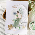 Sweet Journal Heart Girl Series Masking Tapes Decorative Sticky Character Washi Tape for Journaling Diary DIY Crafts Scrapbooking. 