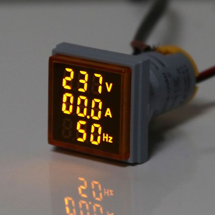 Digital 3in1 AC Ammeter Voltmeter Hz Current Frequency Meter Square ...