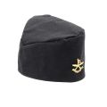 Black Solid Nepali Topi/Hat With Badge For Men. 