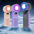 Low Noise Ice Compress Cool Refrigeration Electric Fan Foldable Colorful Lighting Personal Cooling Fan Digital Display 199 Gears Small Air Cooler Indoor Outdoor Use. 