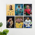 Messi Ronaldo Neymar Pele Maradona Mbappe 6 Pcs Poster. 