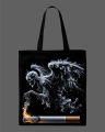 Smoke Demon  Printed Tote Bag– Black & White. 
