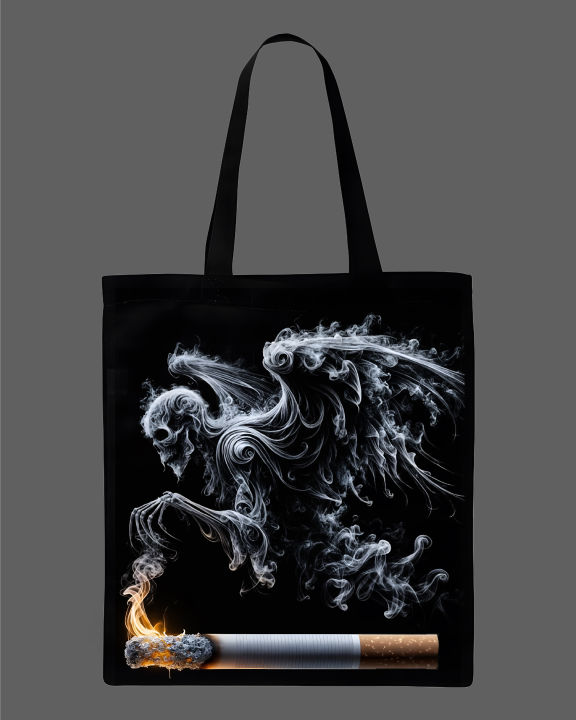 Smoke%20Demon%20%20Printed%20Tote%20Bag%E2%80%93%20Black%20&%20White%20-%20Image%203